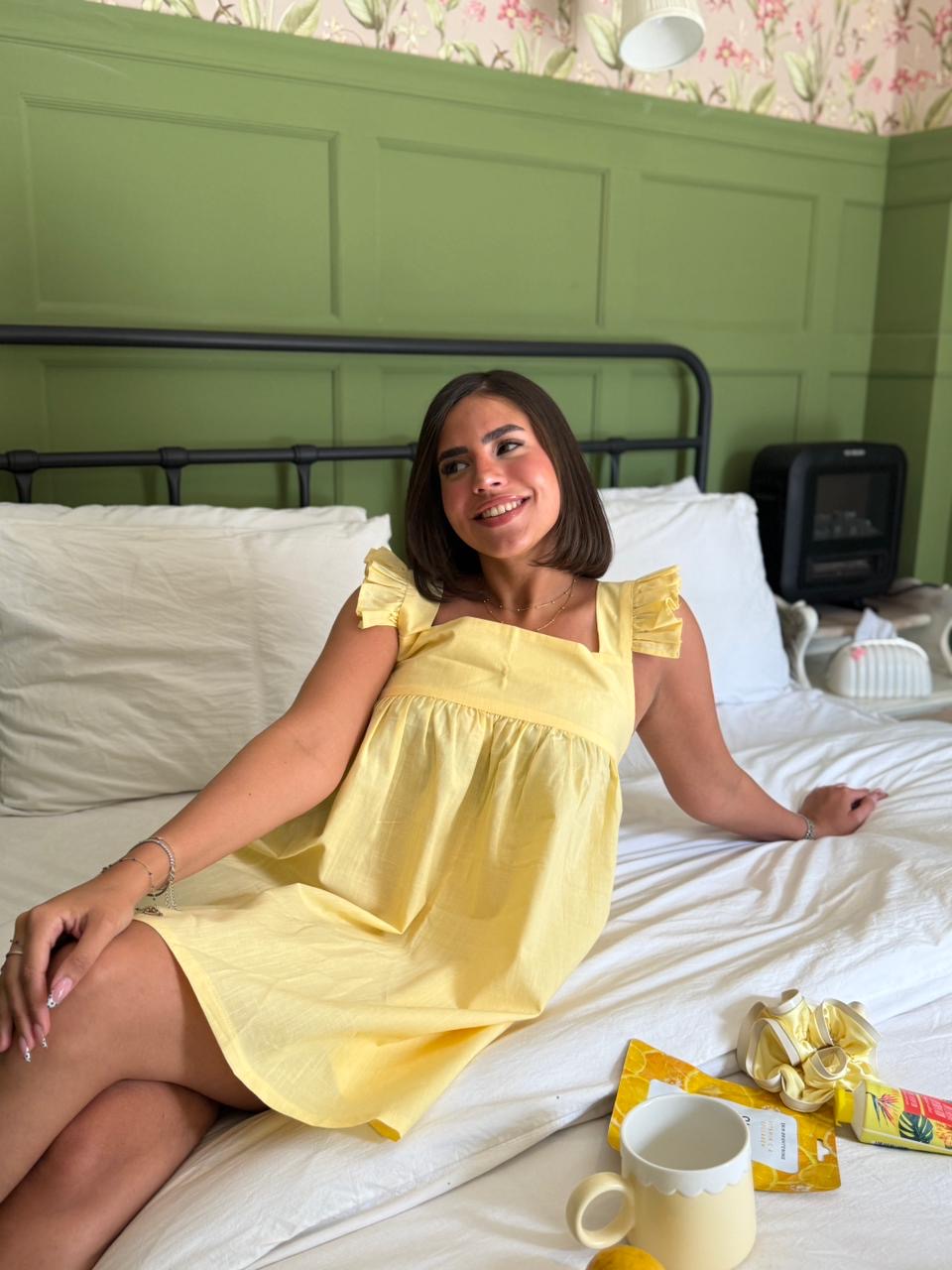 Fluffy dress (butter yellow)