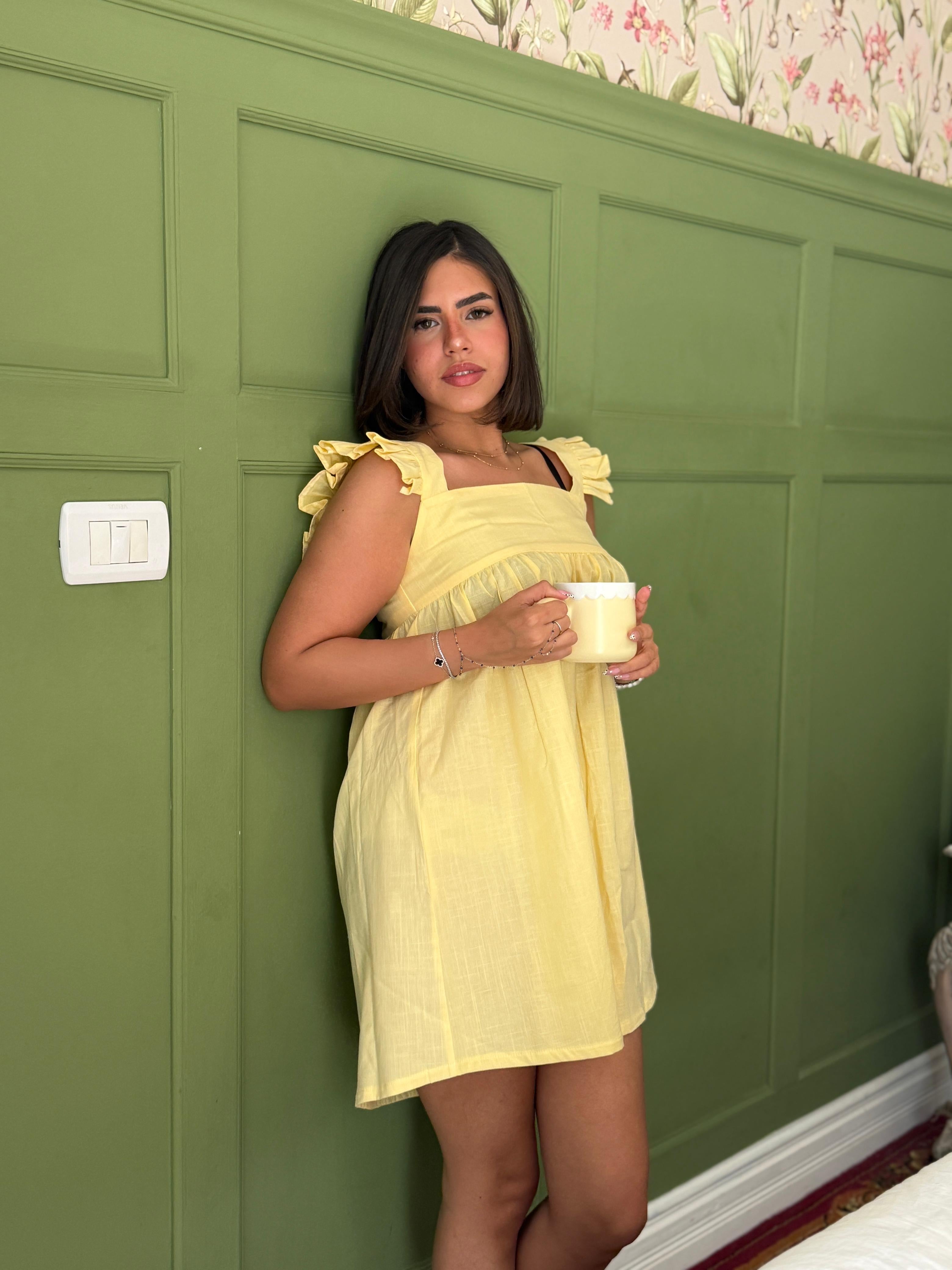 Fluffy dress (butter yellow)